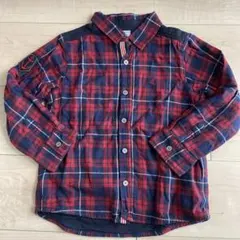 プチバトー　長袖シャツ　チェック　102cm