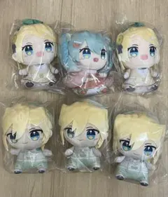 フリューくじ 初音ミクD賞 ぬいぐるみマスコット 鏡音リン/レン 2個 +