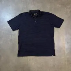 00s Eddie Bauer ポロシャツ ボーダー ブルー ホワイト Lのサムネイル