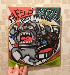 ベストフレンド【ゴールドシップ＆ジャスタウェイ】競馬♪競走馬色紙イラスト(^^)