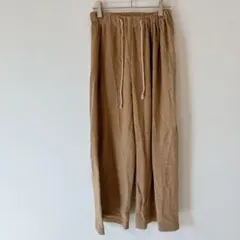 一点限り✨　ワイドパンツ ニットパンツ　ブラウン　ウエストゴム　レディース　紐