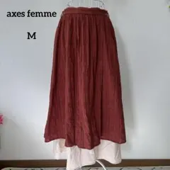 【axes femme】 フラワー刺繍コットンスカート