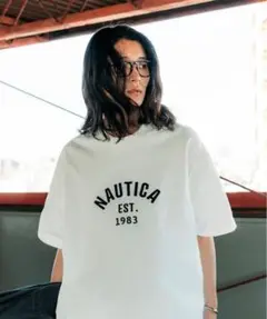新品NAUTICA Felt Patch Arch Logo S/S Tee