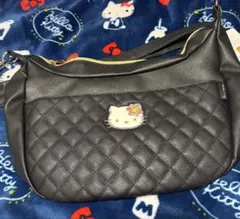 Hello Kitty キルティング ショルダーバッグ ブラックのサムネイル