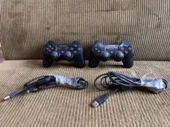 【ジャンク扱い】PS3コントローラー 2個セット CECHZC2J ケーブル付き