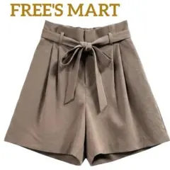 【FREE'S MART】ウエストリボン付き ショートパンツ ベージュ　Sサイズのサムネイル