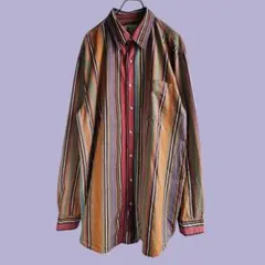 90s ヴィンテージ マルチストライプシャツ XL オーバーサイズ USA古着