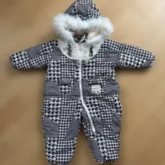 Uzuland ジャンプスーツ スノーウエア アウター 防寒着 千鳥柄 80