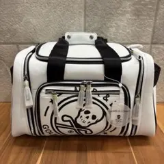 美品 MARK&LONA ゴルフバッグ カートバッグ デニム調 スカル ポーチ付