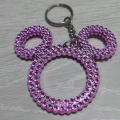 ミッキー　キーホルダー　ピンク