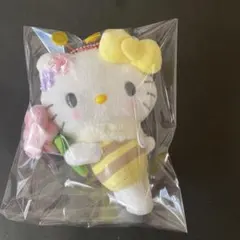 ハローキティマスコットキーホルダー／お花大好きハチ