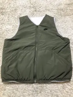 Y2K NIKE ナイキ　リバーシブル　ベスト　フェイクファー　カーキ　XL