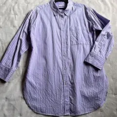ユナイテッドアローズ　グリーンレーベル　紫 ストライプ 長袖シャツ