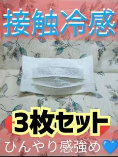 ♡ー⑬　夏用　接触冷感　クール　マスク　レース　花柄　3枚セット　白のサムネイル