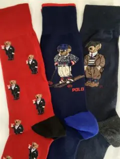 ポロラルフローレンのメンズ用ソックス、3足セット26〜28cm、新品