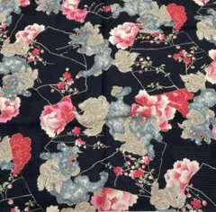 獅子と牡丹 【布地　生地　和柄】【和柄生地】
