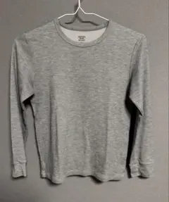 UNIQLO キッズ 150 グレー ヒートテック 長袖 カットソー USED品