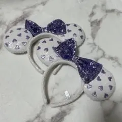 ディズニーミニー カチューシャ ホワイト パープル