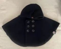 MIKI HOUSE ポンチョ フード付き ネイビー　フリー(70〜90cm)