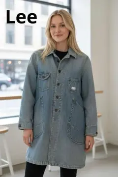 リー トップス ロングシャツ デニムシャツ シャツワンピース ブルー Mサイズ
