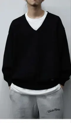 25AW WACKO MARIA V NECK SWEATER ブラック