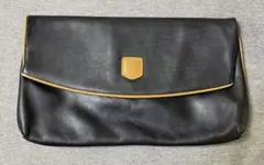 CELINE ブラックレザー クラッチバッグ