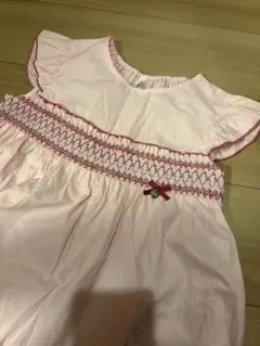 CHOPINワンピース　ピンク　スモッキング　半袖