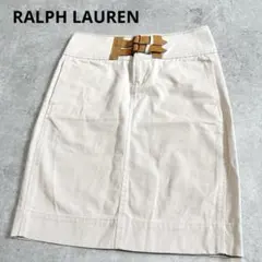 ラルフローレンRALPH LAUREN Wバックル本革ベルトAラインスカートのサムネイル