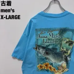 古着 REEL LEGENDS Tシャツ アンナマリア島 釣り ブルー XL