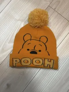 プーさん ニット帽 オレンジ