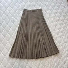 ZARA チェック柄 プリーツロングスカート