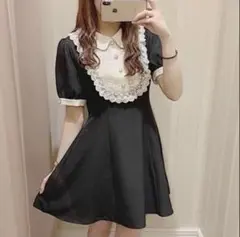 evelyn ビジューレースシフォンワンピース