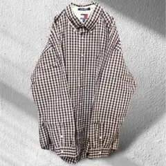 ✅90s TOMMY HILFIGER トミーヒルフィガー チェックシャツXXL