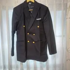 ダブルジャケット 4XL 金ボタン ブレザー 大きいサイズ メンズ 紺