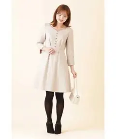 【美品】プロポーションボディドレッシング　ワンピース　ベージュ　ラメ　デート