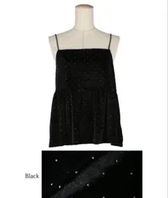 【新品】coca(コカ) ブラック ドット柄 キャミソール Ｌサイズ