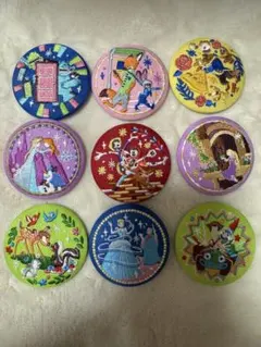 Disney Characters 刺繍缶バッジビスケット2 新品未使用9個
