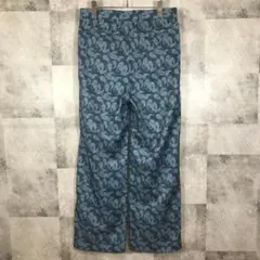 ペイズリー柄 スラックス 青系