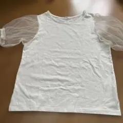 ホワイト シースルー パフスリーブ Tシャツのサムネイル