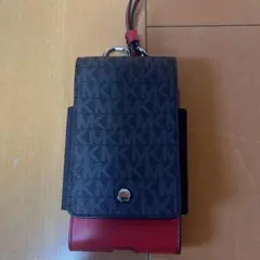 MICHAEL KORS スマホショルダーバッグ 黒/赤