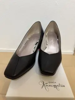 Kanematsu 黒 スクエアトゥパンプス 23.5cm