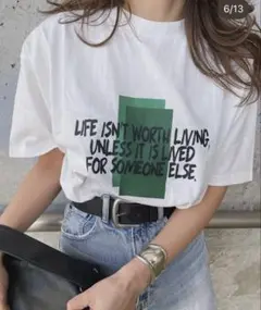 FLASH BLUE メッセージプリント Tシャツ Mサイズ