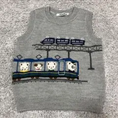 かにぱん様専用　familiar 電車デザイン ニットベスト 90cm