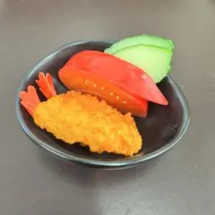 ★未使用★ミニチュア　食品サンプル　エビフライ　トマト　きゅうり　サラダセット