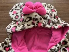 ディズニーリゾート　ミニーちゃん♡耳付きヒョウ柄ポンチョ