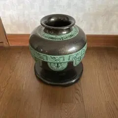 時代物】古銅 饕餮文 瓢箪型 花瓶 水盤 仏教美術 古美術 重厚 - メルカリ