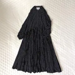 24SS極美品✴︎BEARDSLEY ドットギャザーワンピース　サイズ0