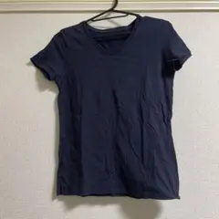 ●Vネック 半袖Tシャツ ネイビー 無地 シンプル カジュアルのサムネイル