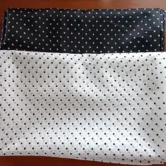 みおさささん専用画面 ポリエステルタフタ水玉プリント　黒と白