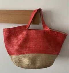 【お値下げ！】OLPAN オルパン  バイカラー 丸型のかごバッグ